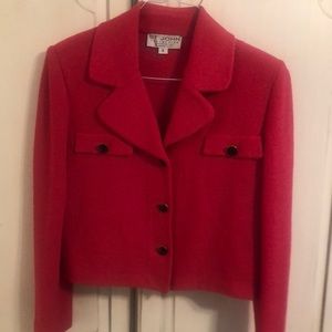 St John pink knit jacket size 8